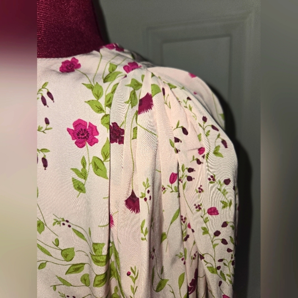 Joie Long Sleeve Pink Lilac Floral Print Wrap Maxi Dress Small - Picture 3 of 11